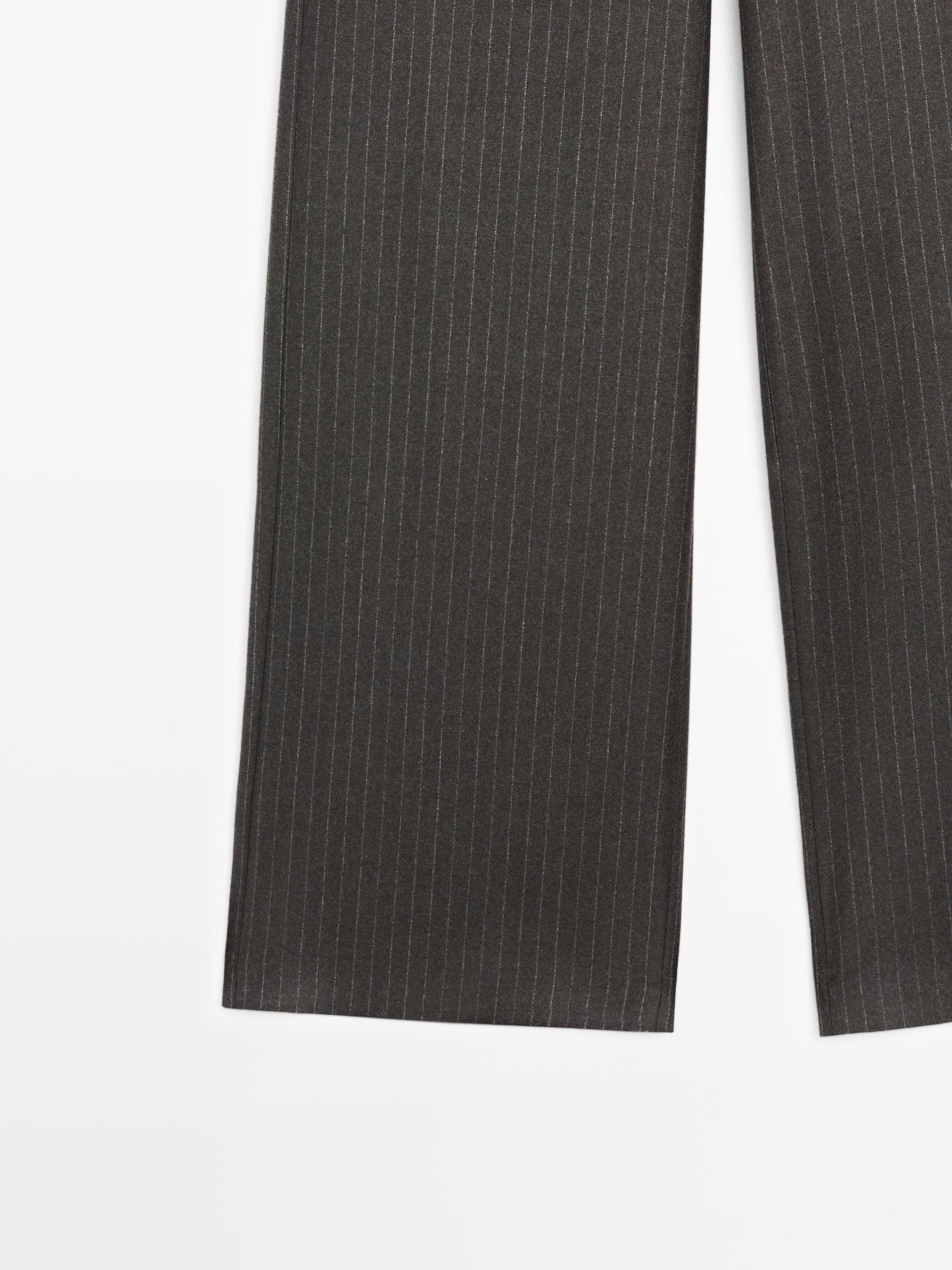 Wool pinstripe trousers