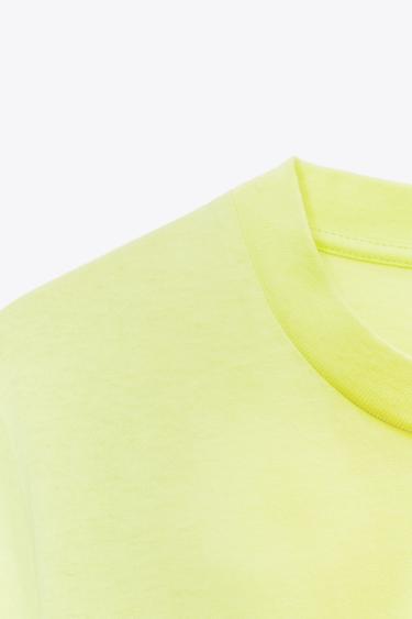 T-SHIRT DÉLAVÉ INSCRIPTION - Citron vert de Zara - Image 6