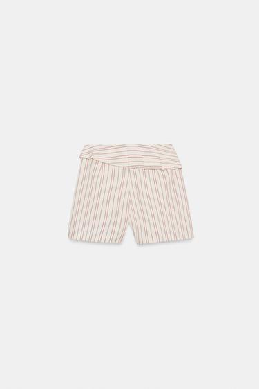 SHORT À RAYURES AVEC CEINTURE - Rayures de Zara - Image 4