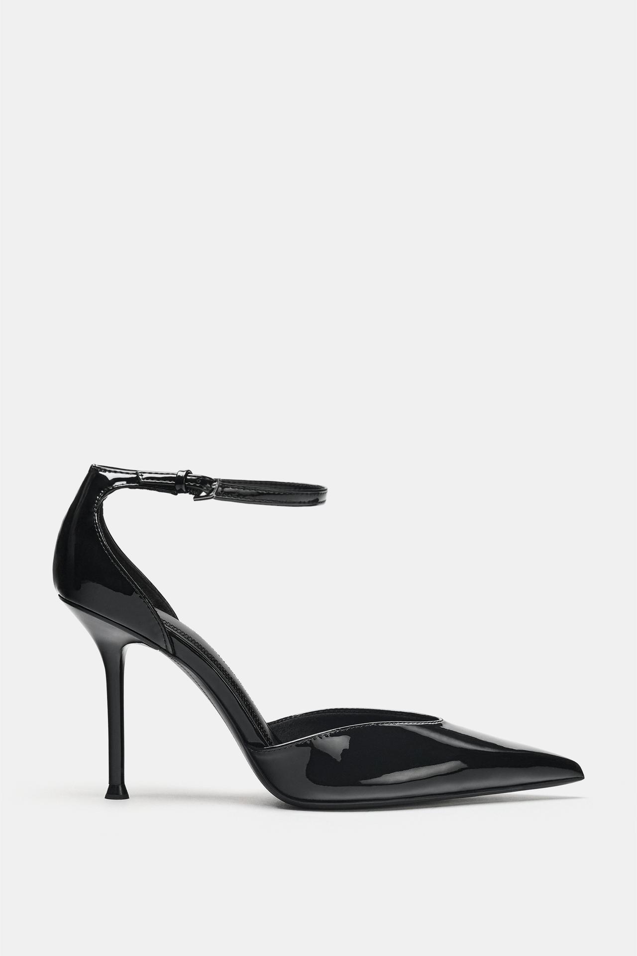 PATENT HIGH-HEEL SHOES — Black