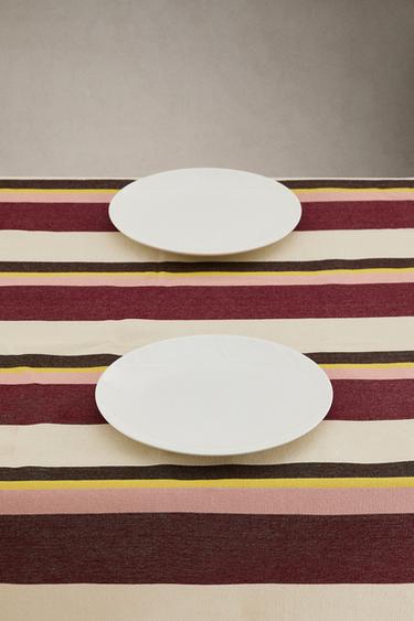 NAPPE COTON RAYURES X COLLAGERIE - rayures de Zara - Image 1