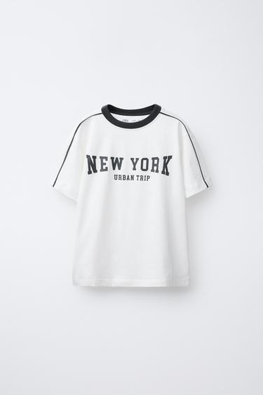 JOGGING SLOGAN T-SHIRT - Oyster-white by Zara - Image 0