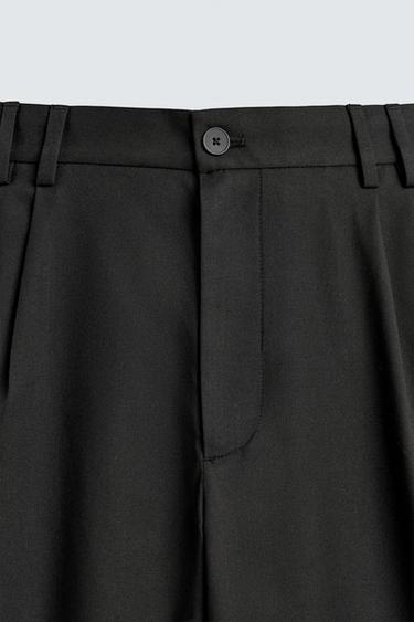 RELAXED FIT SUIT TROUSERS WITH PLEATS - Black by Zara - Image 6