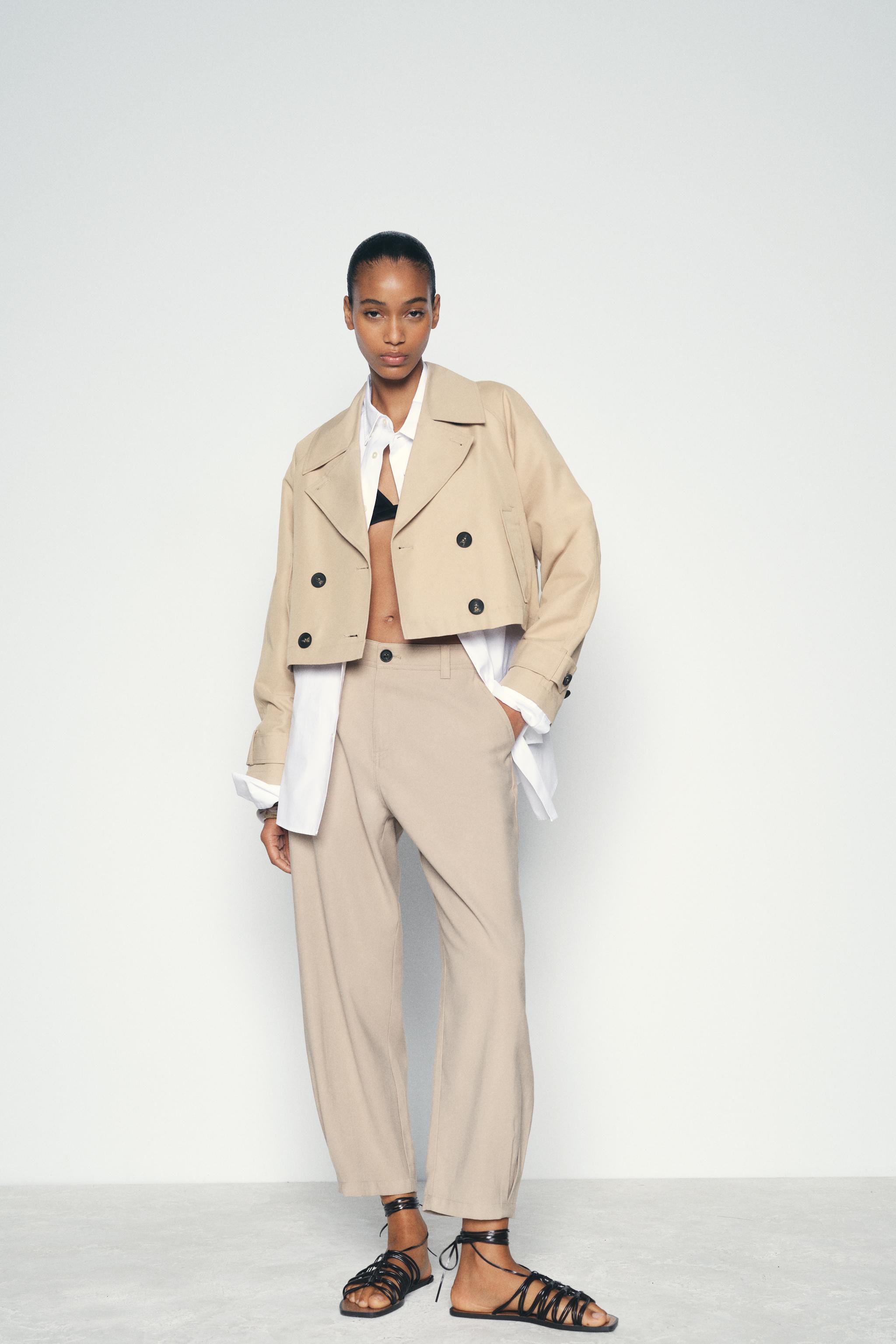 Silk trench coat zara online