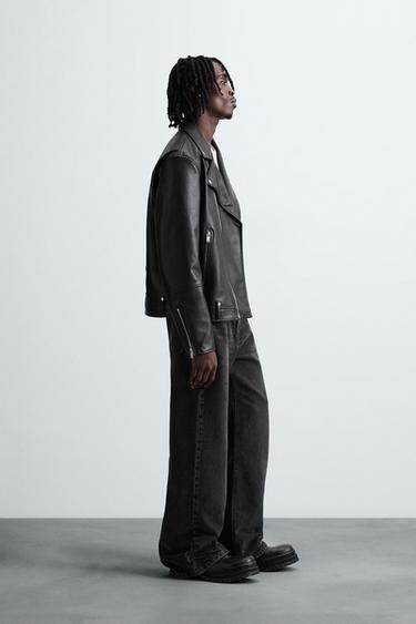 LEATHER EFFECT BIKER JACKET - Black by Zara - Image 3