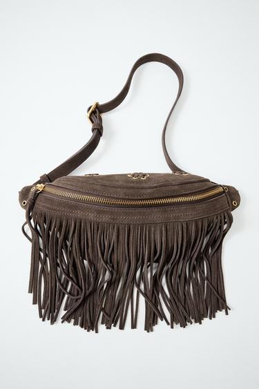 RIÑONERA FLECOS SERRAJE - Marrón de Zara