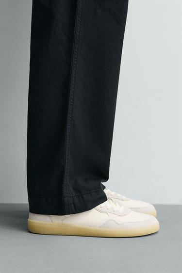 Zara 赤足真皮運動鞋 - 白色 - 圖片 0