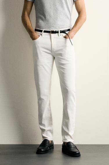 BASIC SLIM FIT JEANS - Oyster-white by Zara