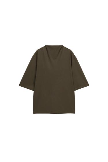 ZW COLLECTION SHORT SLEEVE FLOWING TOP - Brown / Taupe by Zara