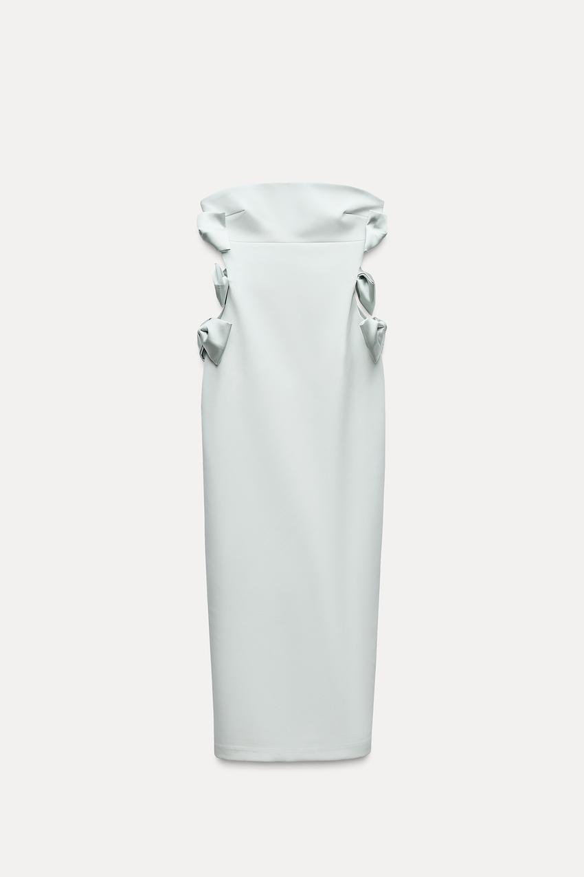 サテンボウ ミディワンピース - ウォーターグリーン | ZARA Japan / 日本 