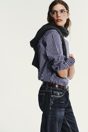 CHECK POPLIN SHIRT - Blue/White by Zara - Image 3