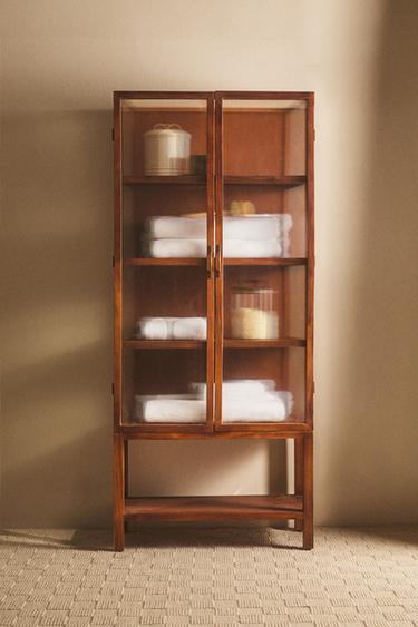 BUFFET BOIS D’ACACIA PORTES VERRE RECYCLABLE - Marron de Zara - Image 5