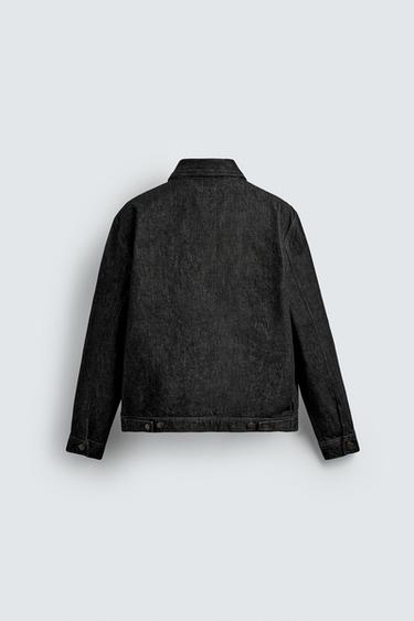 REGULAR FIT DENIM JACKET - Black by Zara - Image 7