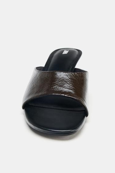 SANDALES KITTEN EN CUIR - Marron de Zara - Image 2