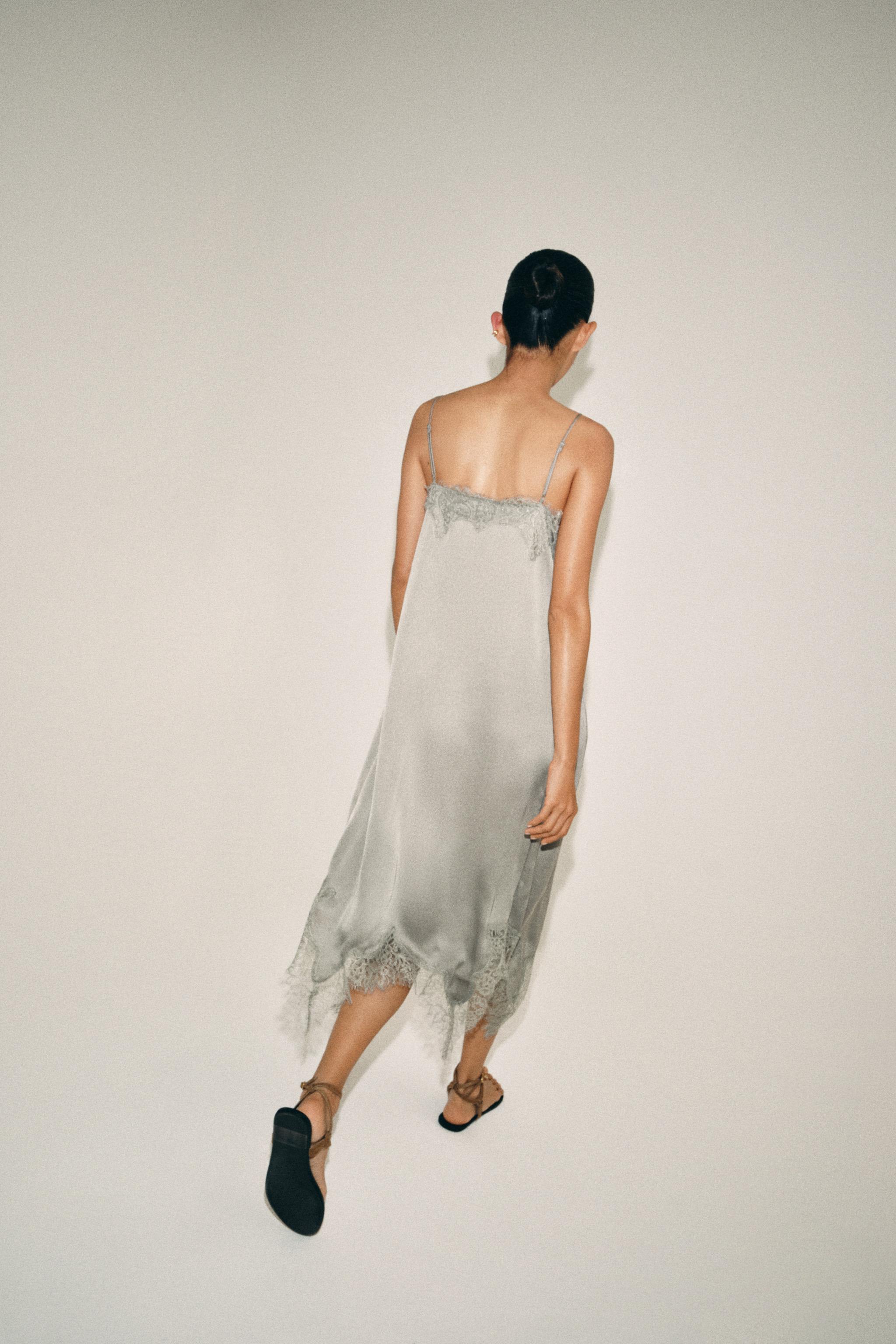 Женские платья Zara ZW COLLECTION LACE MIDI DRESS — фото 3