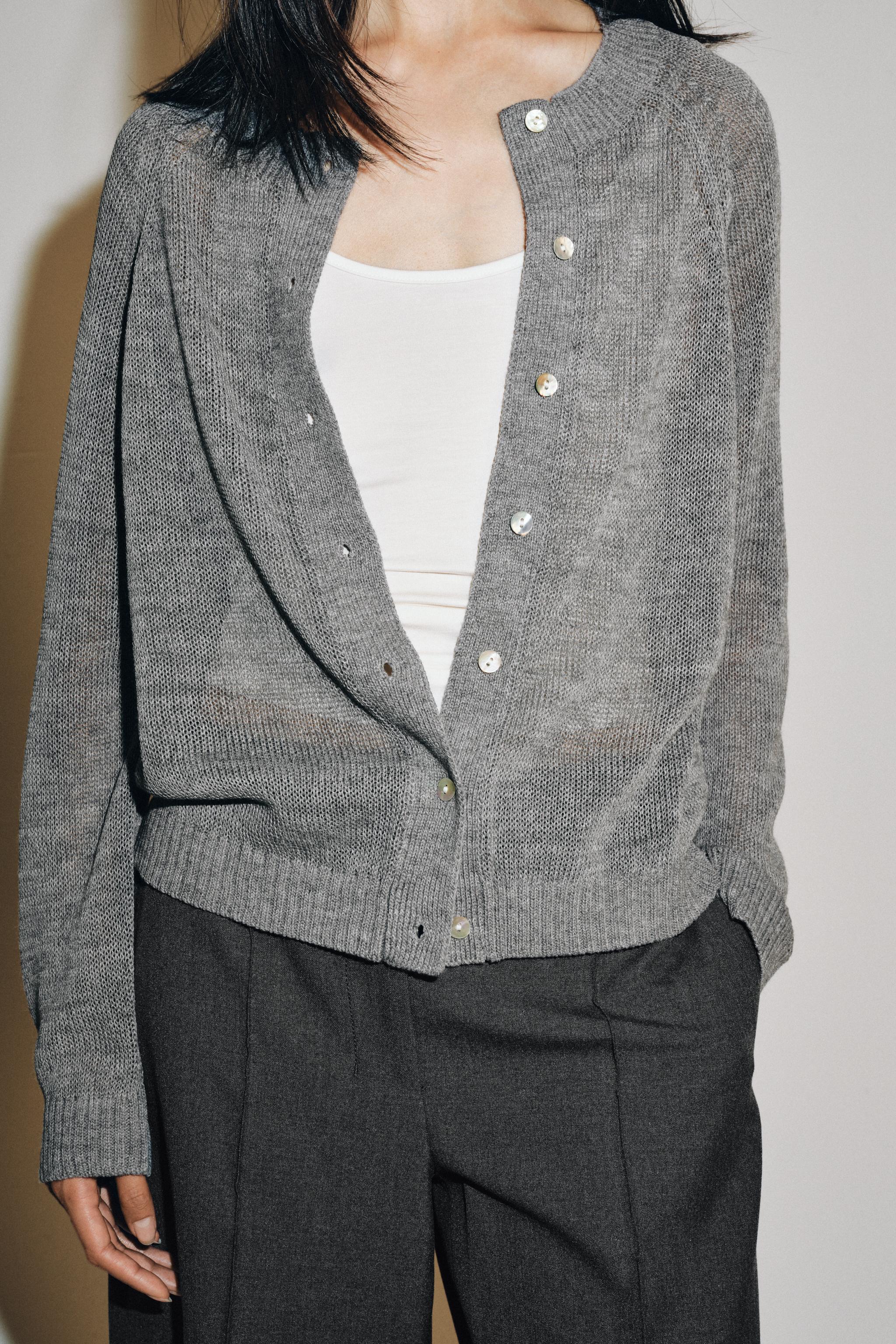Женские кардиганы Zara WOOL-BLEND CARDIGAN — фото 7
