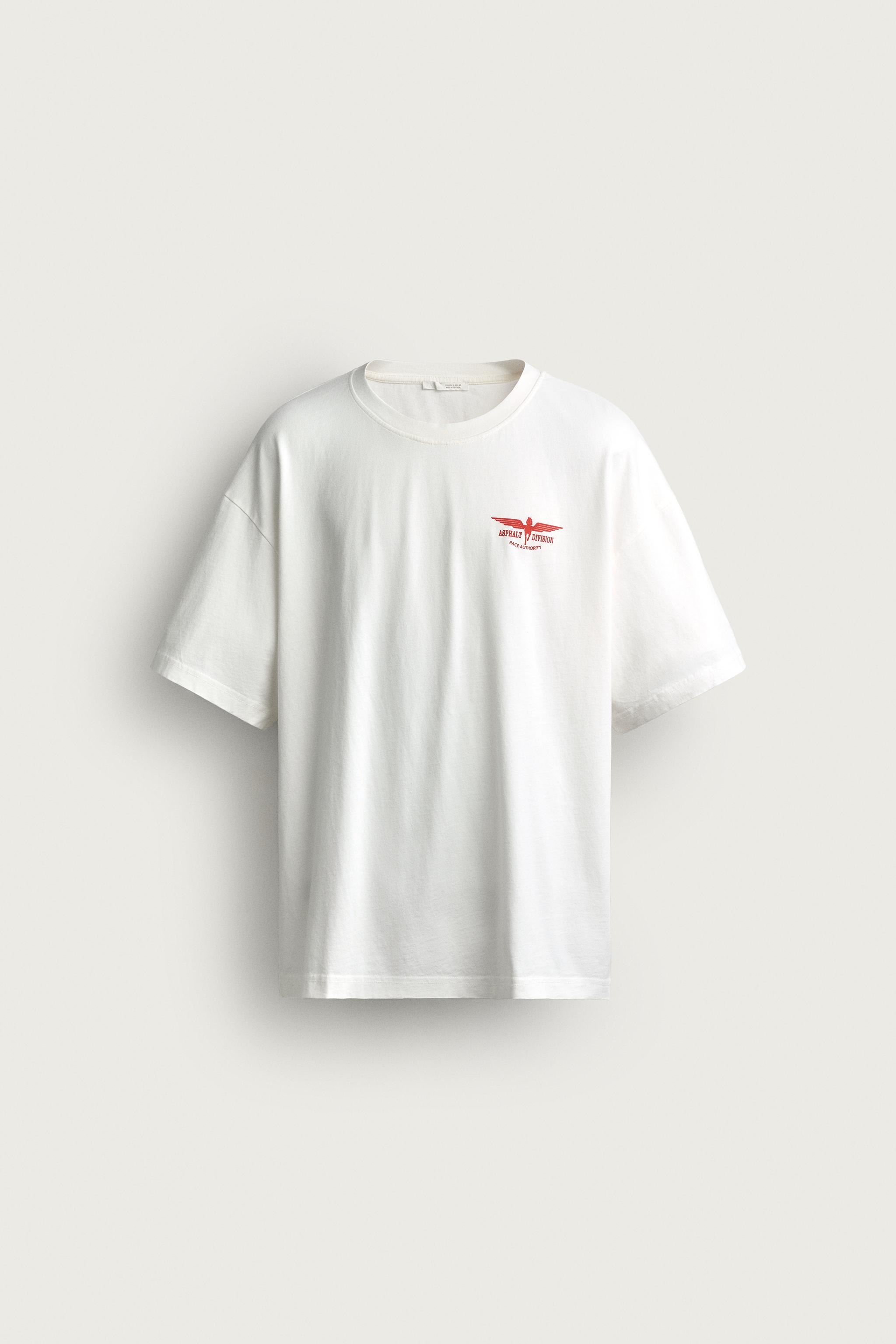 RELAXED FIT COMBINED GRAPHICS T-SHIRT — White