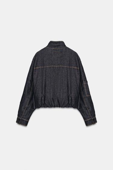 HIGH-NECK PUFFER BOMBER JACKET - Black by Zara - Image 6