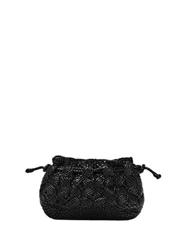 Zara Nappa leather macramé pouch bag - Black