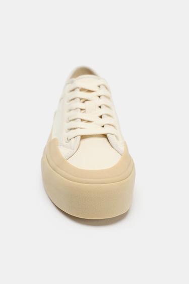FABRIC TRAINERS - Ecru White by Zara - Image 8