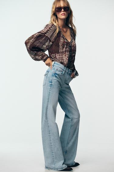 Z1975 FLARE FIT LOW-RISE JEANS - Mid-blue by Zara - Image 4