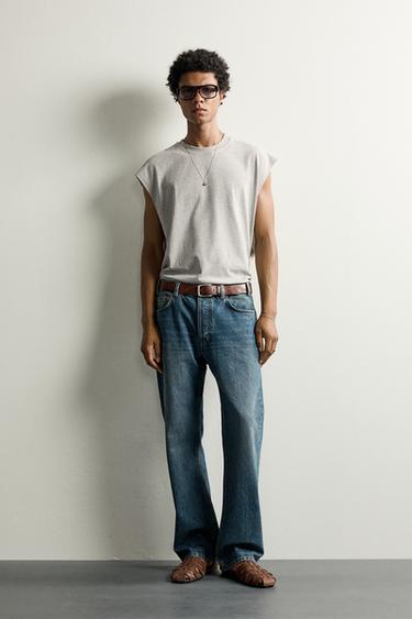 CAMISETA REGATA LAVADA - Cinza-vigoré da Zara - Imagem 0