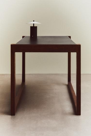 LARGE WOOD AND LEATHER SIDE TABLE - Dark brown by Zara - Image 5