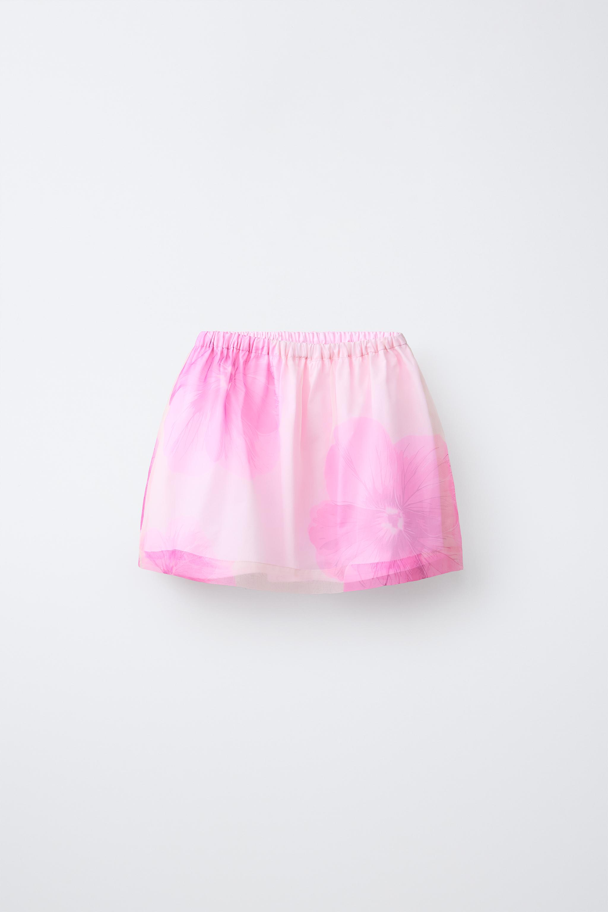ORGANZA FLORAL SKIRT — Pink (alternate view)