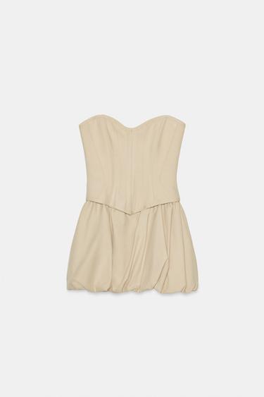 ROBE COURTE BUSTIER - Beige de Zara - Image 3