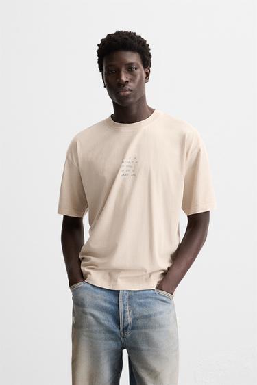 CAMISETA COM ESTAMPA COMBINANDO - Areia da Zara