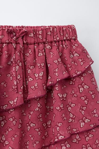 BUTTERFLY PRINT BERMUDA SKORT - Raspberry by Zara - Image 2
