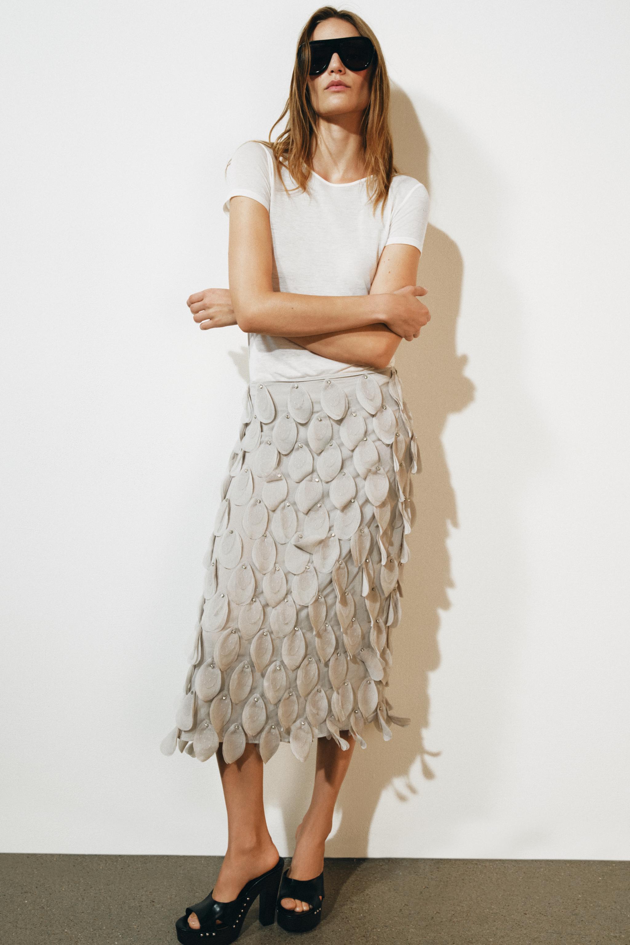 ZW COLLECTION BEADED MIDI SKIRT