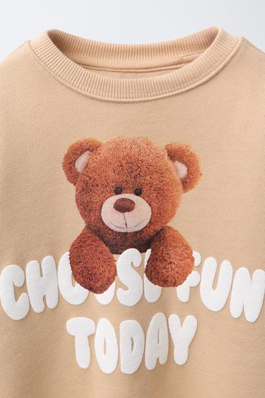 BEAR PRINT SWEATSHIRT - Biscuit by Zara - Image 2