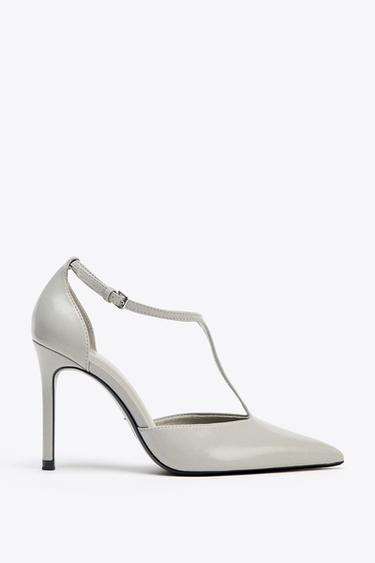 ZAPATO TACÓN TIRA - Gris claro de Zara