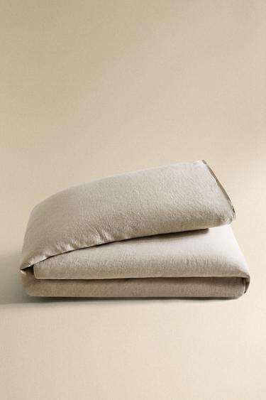 LINEN DUVET COVER - Light beige by Zara