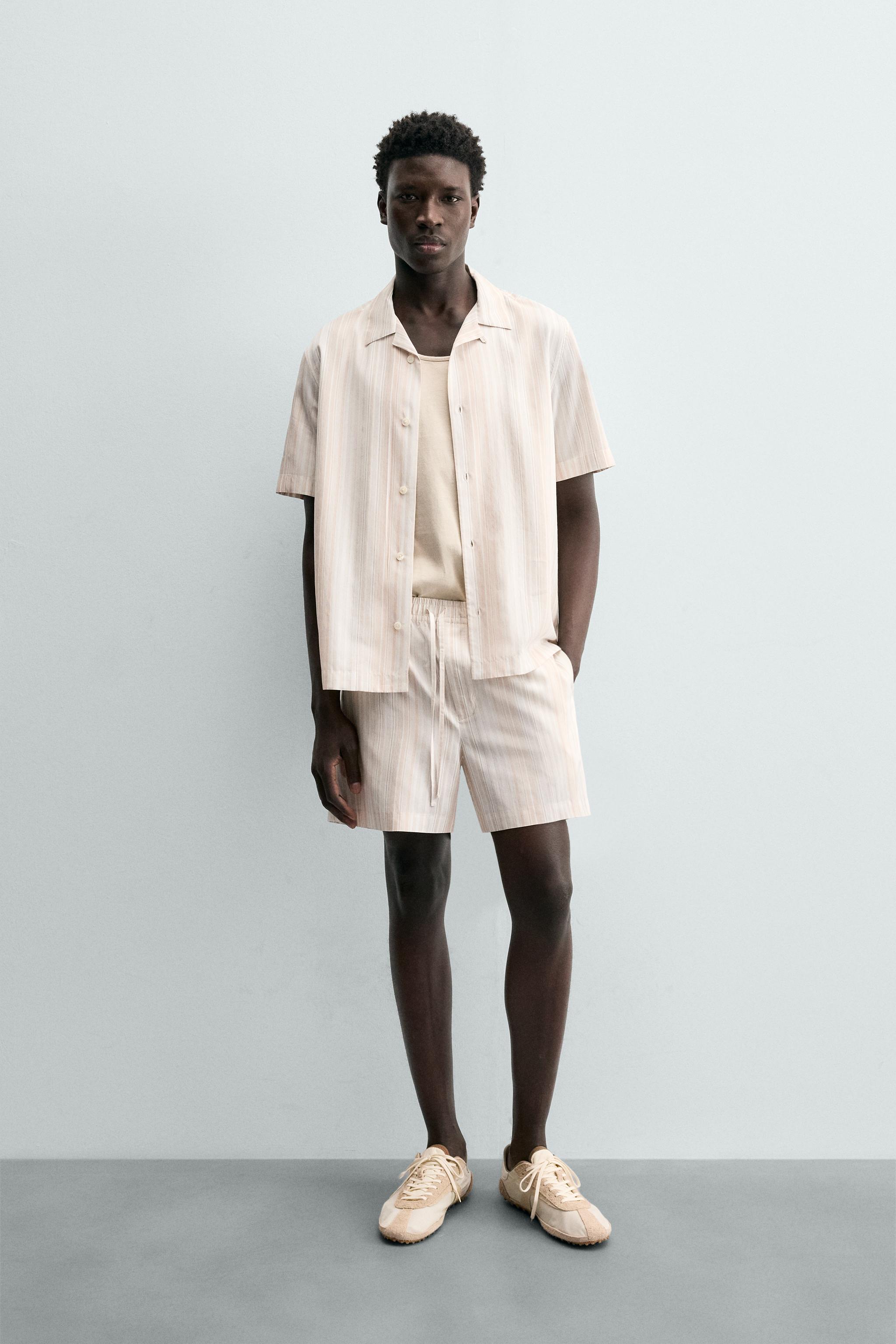 Мужские шорты Zara STRIPED RELAXED FIT SHORTS