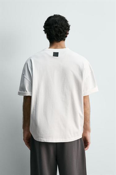 EMBROIDERED INTERLOCK T-SHIRT - White by Zara - Image 2