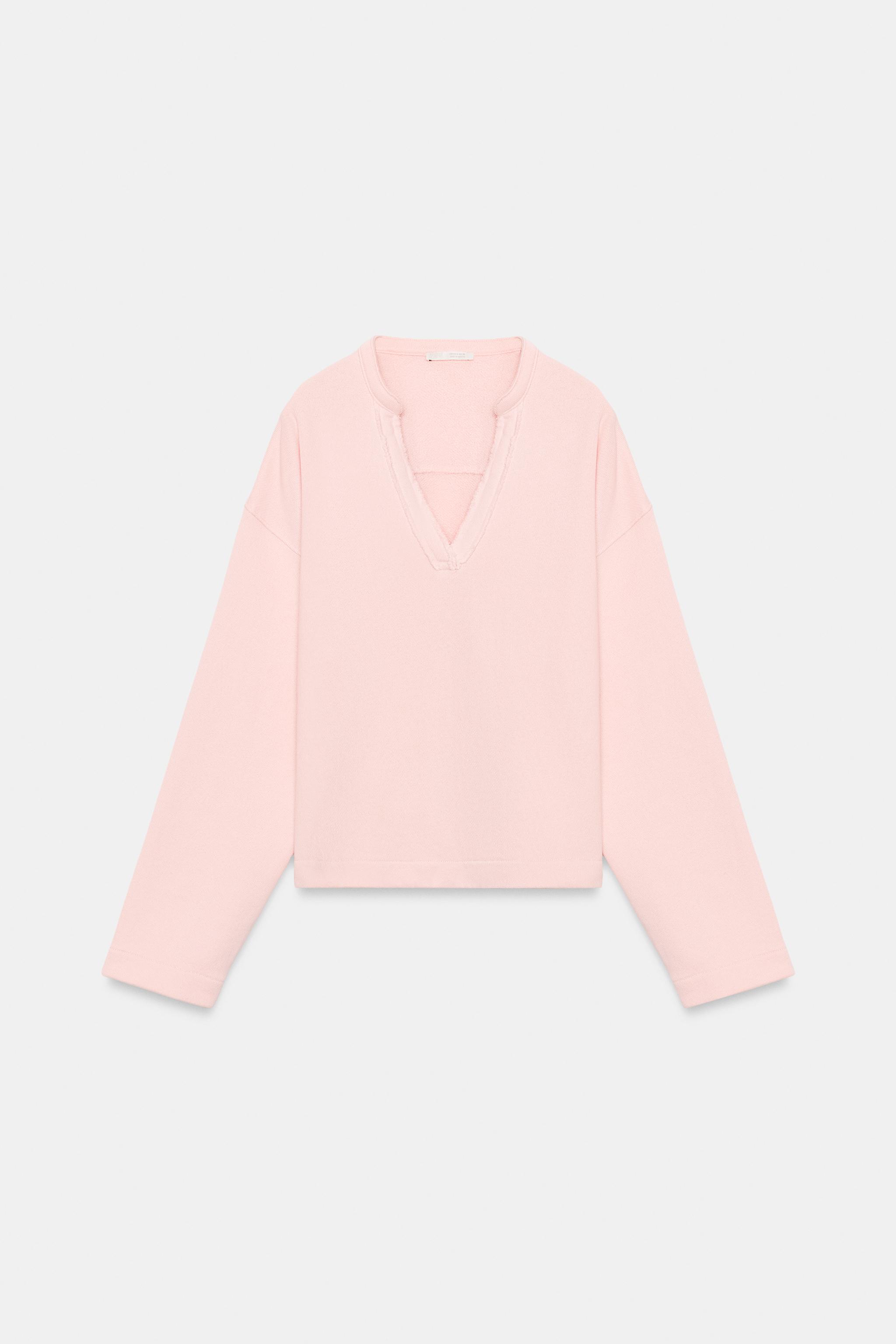 COTTON V-NECK SWEATSHIRT