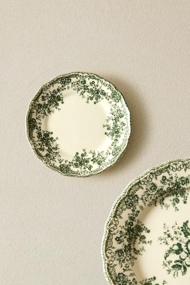 ASSIETTE À PAIN FAÏENCE IMPRIMÉ FLEURS - Vert olive de Zara - Image 5