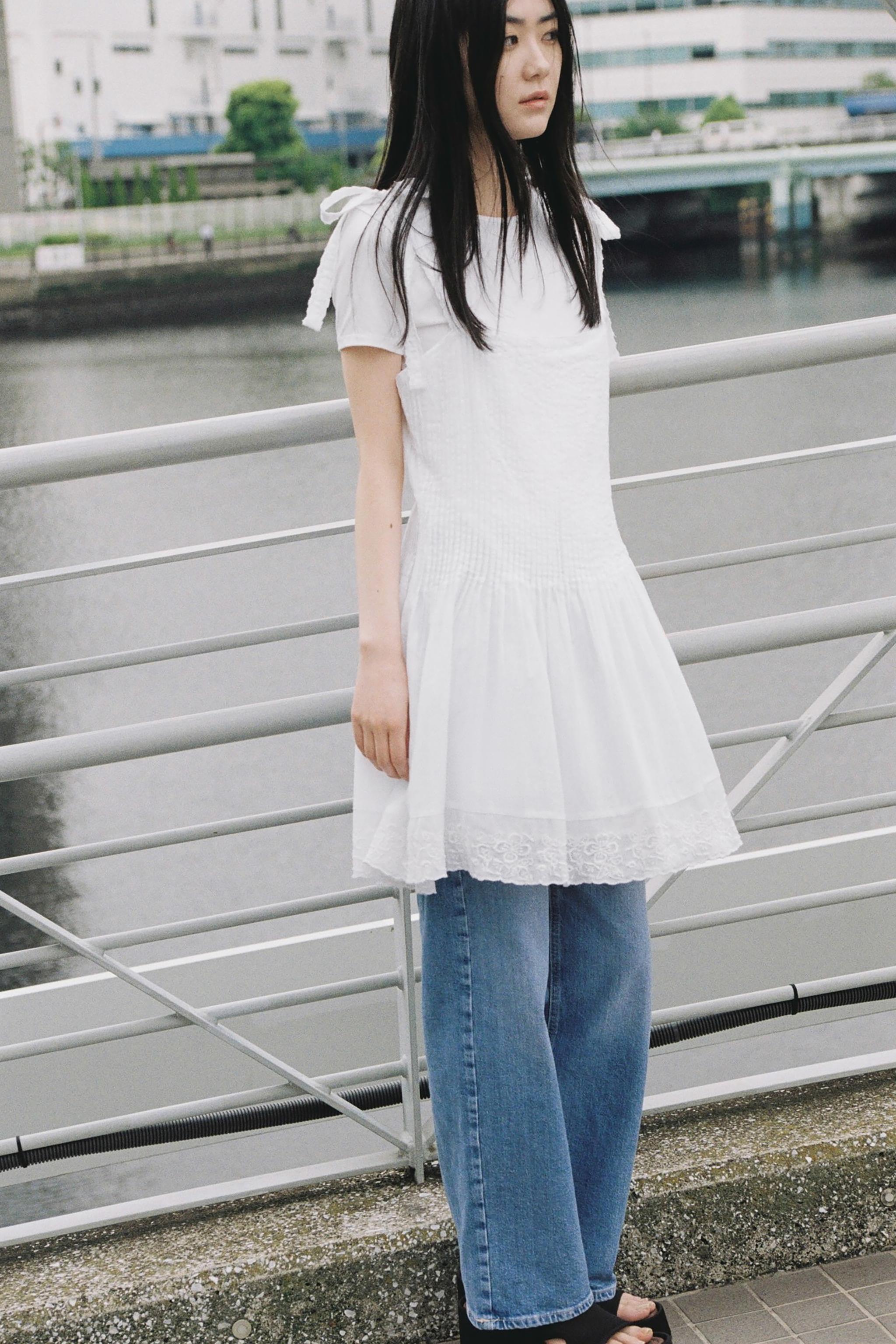 ポプリンショートワンピース - ホワイト | ZARA Japan / 日本
