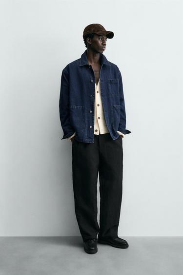 COTTON/LINEN SUIT TROUSERS - Black by Zara