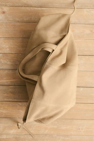 BOLSO SHOPPER PIEL - Blanco Hueso de Zara
