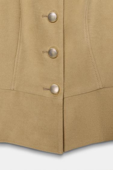 VESTE EFFET DAIM ÉPAULES BOUFFANTES - Marron clair de Zara - Image 8