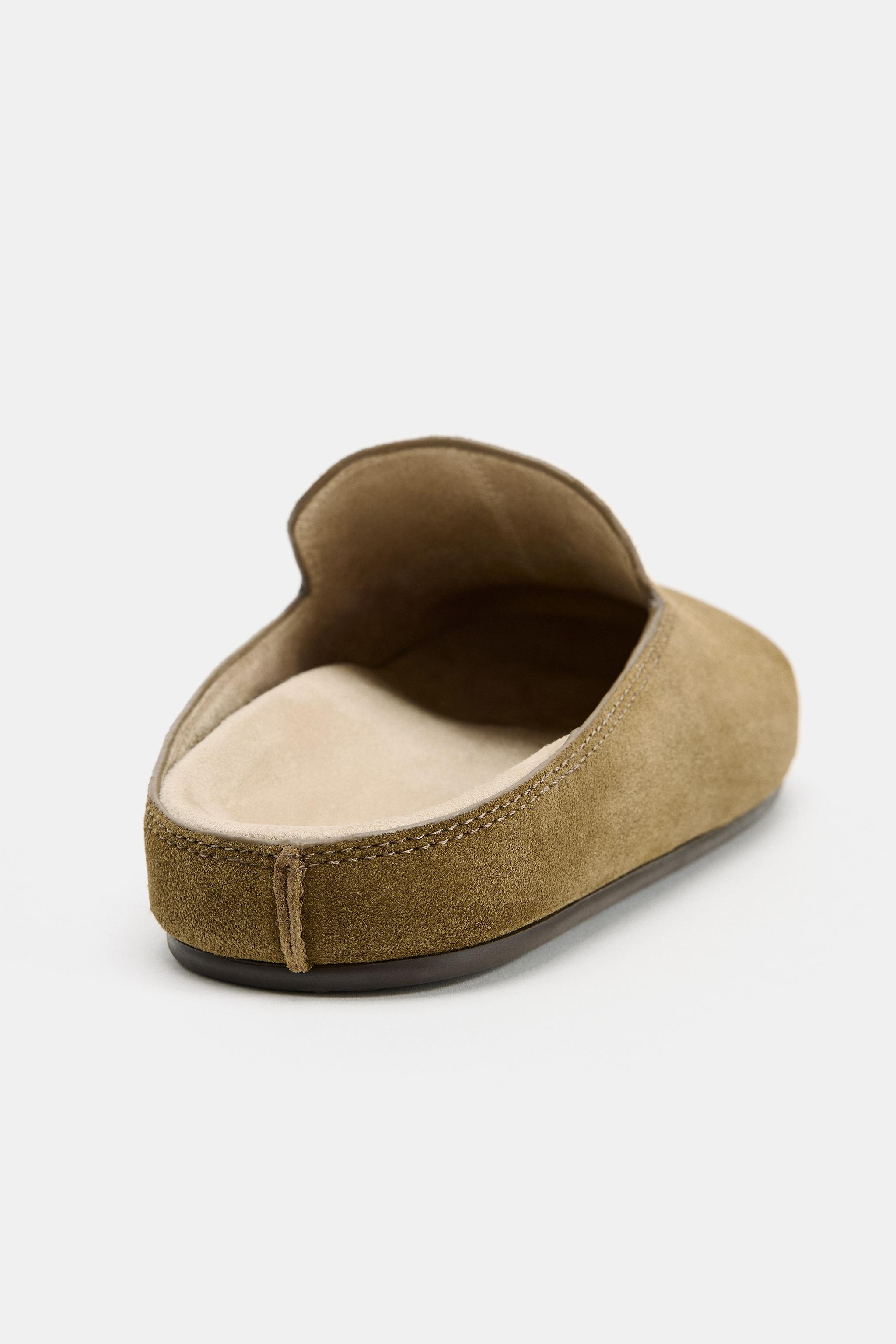 Zara SPLIT SUEDE CLOG SHOES görsel 8