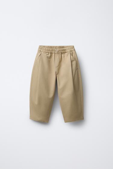 Zara BALLOON SOFT TOUCH PANTS - Light camel - Image 0