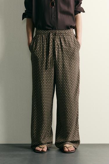 PANTALON STYLE JOGGING IMPRIMÉ - Marron de Zara
