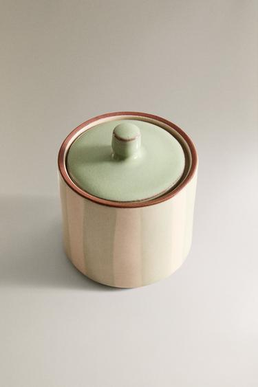 POT SALLE DE BAIN CÉRAMIQUE RAYURES - Bleus de Zara - Image 1