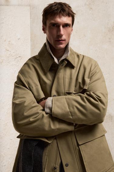 PUFFER PARKA WITH POCKETS - Olive green by Zara