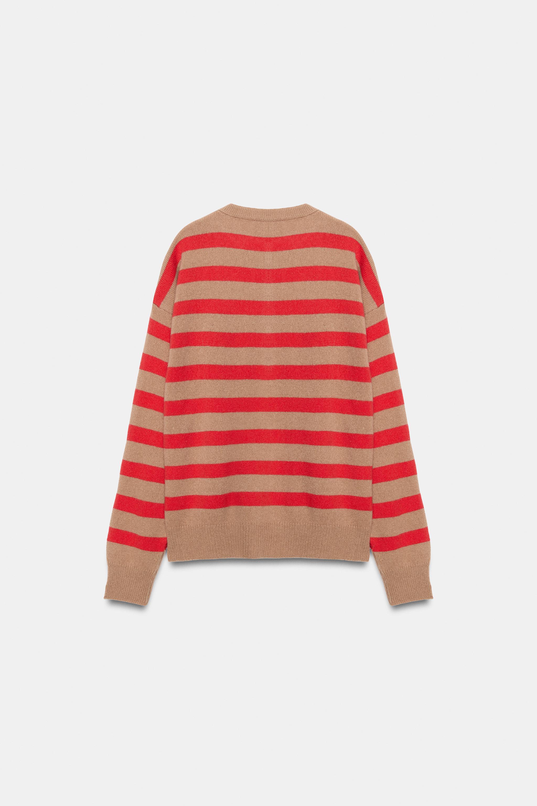 Женские свитеры Zara STRIPED WOOL AND CASHMERE SWEATER — фото 9
