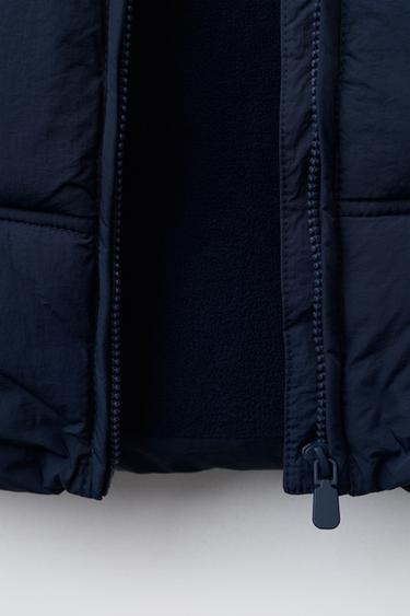 WATER-REPELLENT HOODED PUFFER JACKET - Navy blue by Zara - Image 7